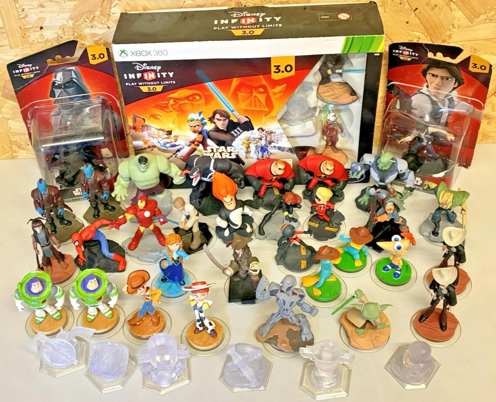 Disney Infinity 3.0 Figures Bundle - 30+  Loose,3 x Boxed & With Xbox 360 Game