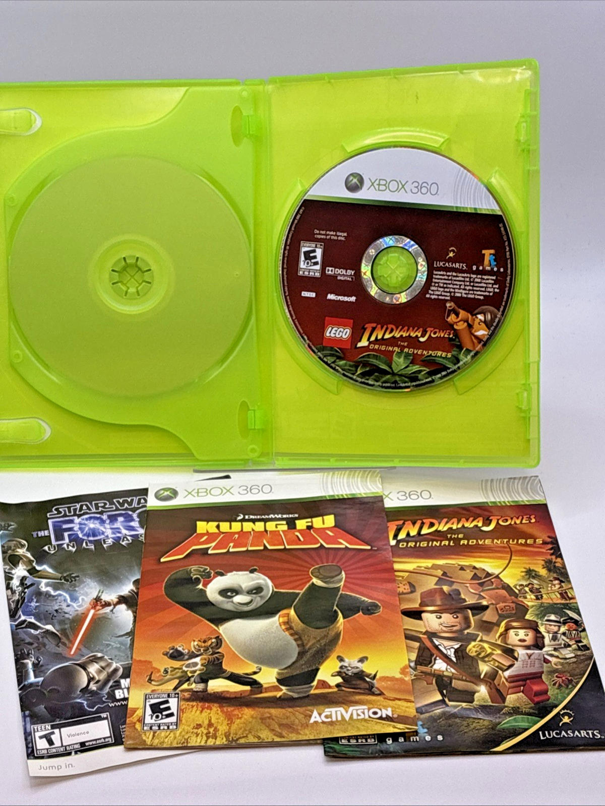 Lego Indiana Jones & Kung Fu Panda Xbox 360  region Free Nr Mint