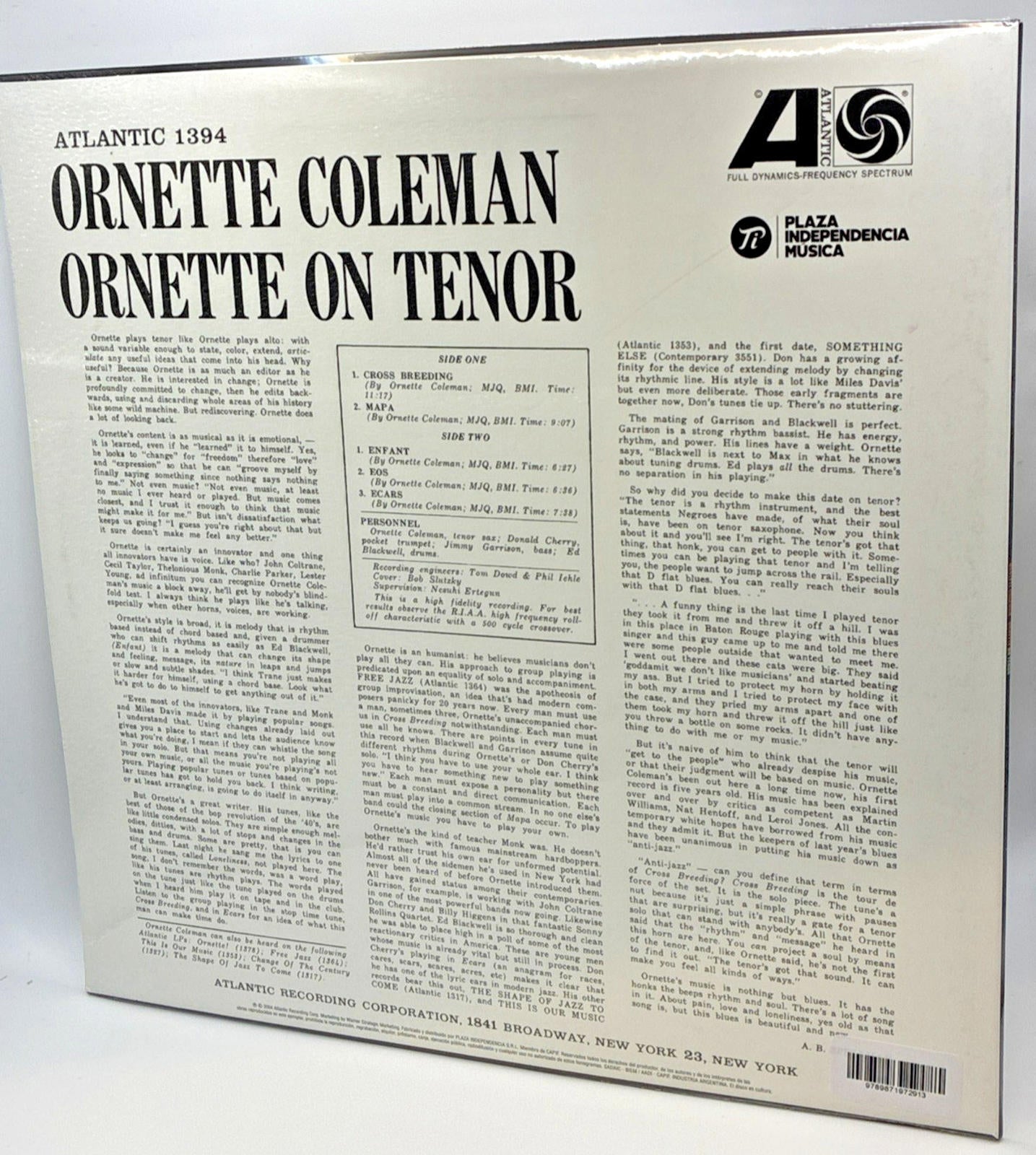 Coleman, Coleman / Ornette On Tenor Vinyl LP New/Sealed Tracked P&P