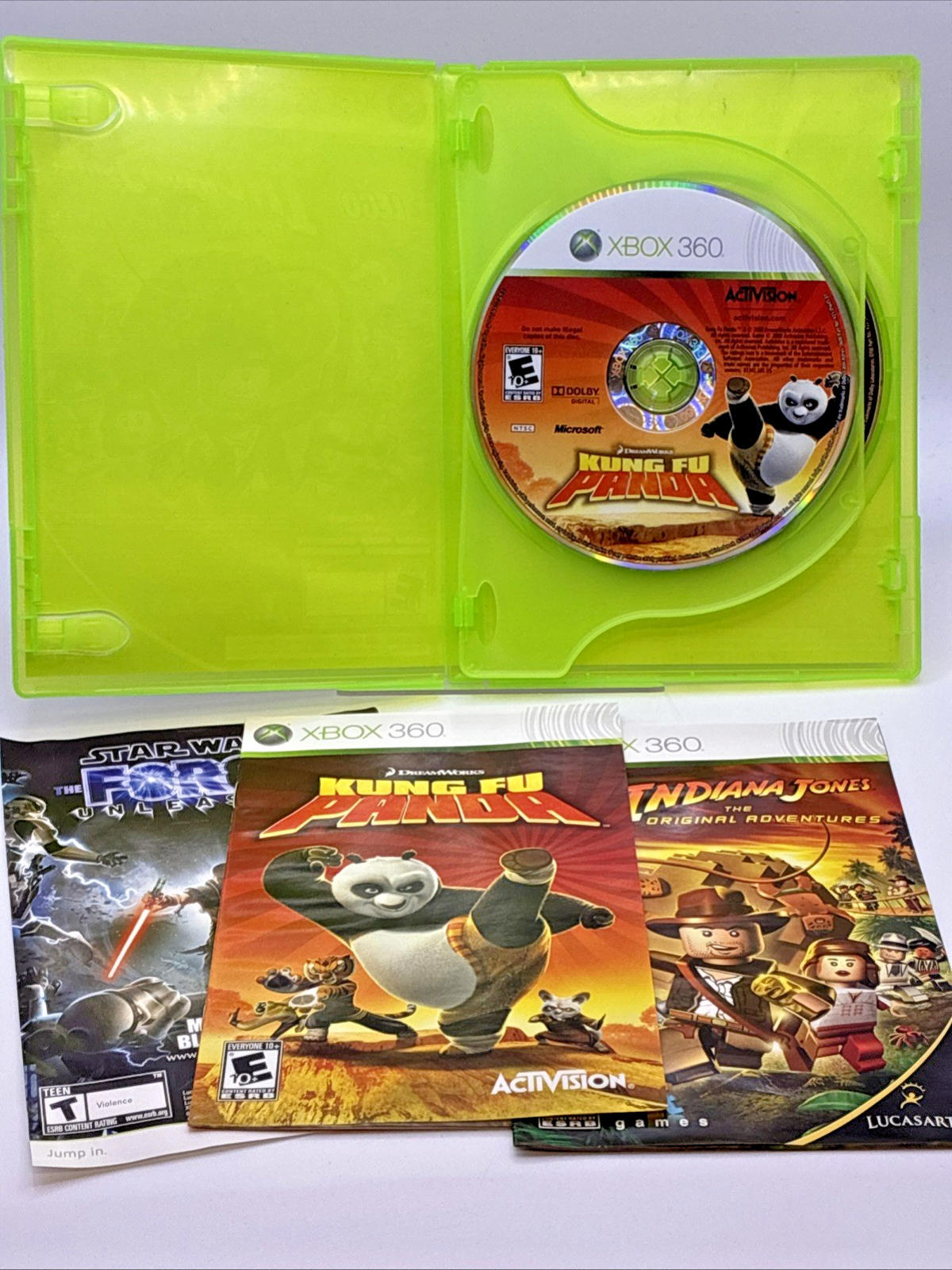 Lego Indiana Jones & Kung Fu Panda Xbox 360  region Free Nr Mint